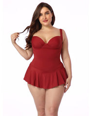 Ocevara Brick Red Sweetheart Neckline Underwire One-Piece Swimsuit - image 1