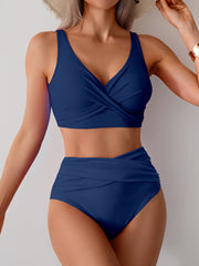 Ocevara Ocevara - Women's High Waisted Bikini Sets Solid Pleated 2 Piece Swimsuits Sexy Beach Sets - image 14