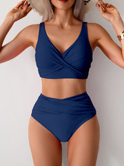 Ocevara Ocevara - Women's High Waisted Bikini Sets Solid Pleated 2 Piece Swimsuits Sexy Beach Sets - image 16