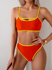 Ocevara Ocevara - Women's Bikini Sets High Waisted Color Block Swimwear Sexy Cut Out Bathing Suit - image 9