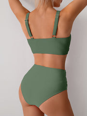 Ocevara Ocevara - Women's High Waisted Bikini Sets Solid Pleated 2 Piece Swimsuits Sexy Beach Sets - image 18