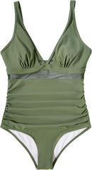 Ocevara Ocevara - Women Sexy Mesh Tummy Control Swimsuit Push Up High Waisted Bathing Suit - image 23