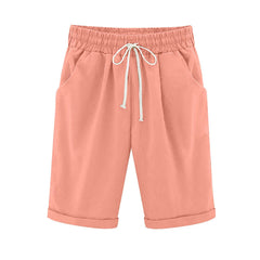 Ocevara Ocevara - Women's Elastic Waist Knee Length Casual Cotton Bermuda Shorts with Drawstring - image 15