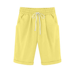 Ocevara Ocevara - Women's Elastic Waist Knee Length Casual Cotton Bermuda Shorts with Drawstring - image 17