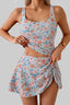Tankini Swimsuit for Women Tummy Control Two Piece Bathing Suit High Waisted Tank Top with Swim Skirt