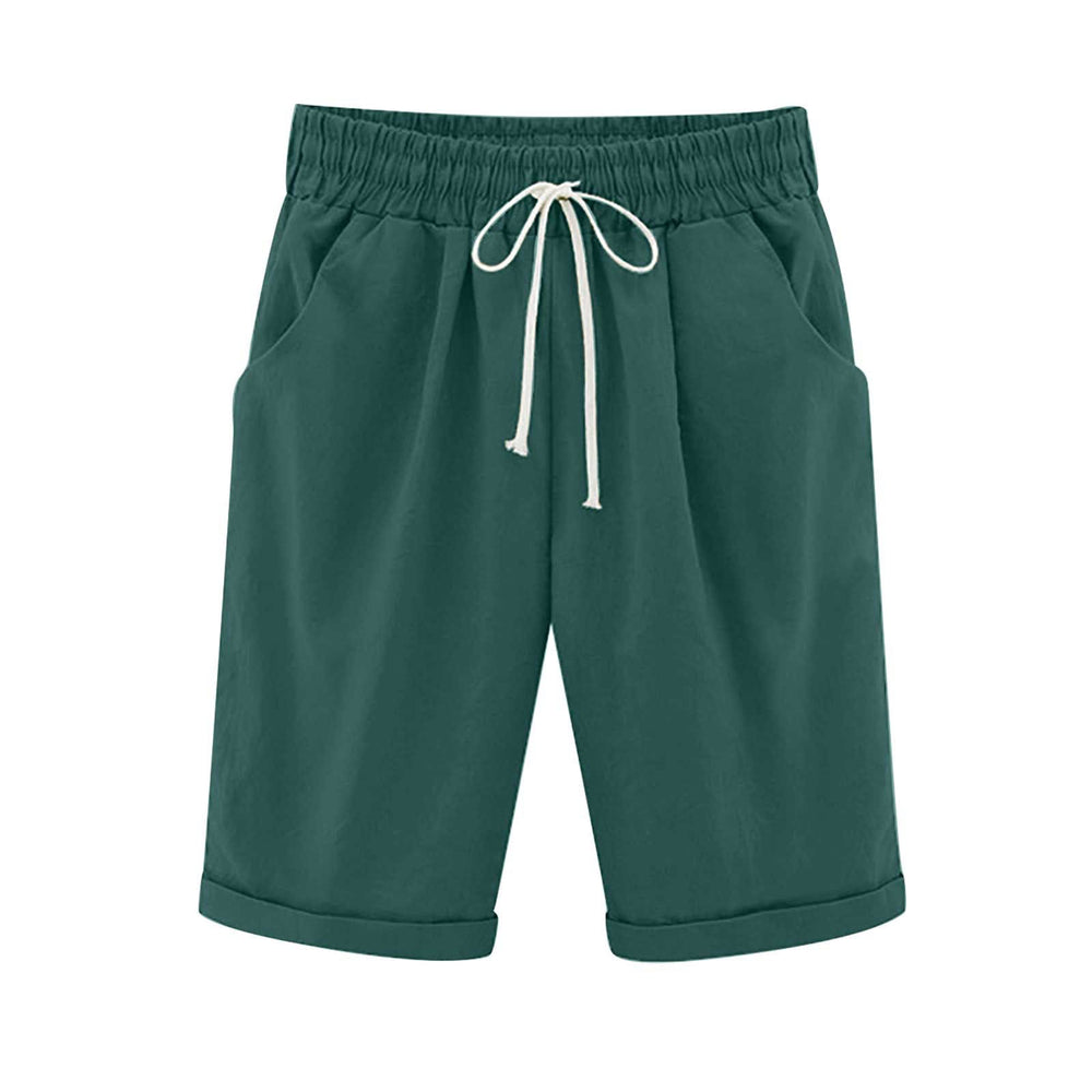 Ocevara Ocevara - Women's Elastic Waist Knee Length Casual Cotton Bermuda Shorts with Drawstring - image 21