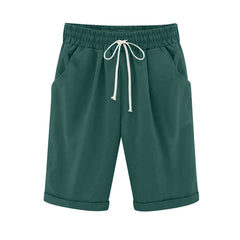 Ocevara Ocevara - Women's Elastic Waist Knee Length Casual Cotton Bermuda Shorts with Drawstring - image 21