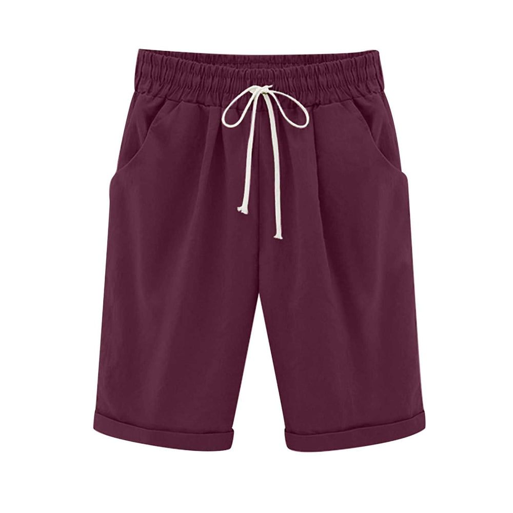 Ocevara Ocevara - Women's Elastic Waist Knee Length Casual Cotton Bermuda Shorts with Drawstring - image 23