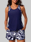 Blouson Tankini Swimsuits for Women Tummy Control Two Piece Bathing Suits with Sporty Pockets Swim Shorts