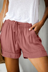 Ocevara Ocevara - Women's Drawstring Shorts Summer Elastic Waist Casual Lightweight with Pockets - image 17