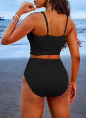Ocevara Ocevara - Women 2 Piece Bikini Set High Waisted Color Block Swimsuit Beach Scrunch Ribbed - image 18