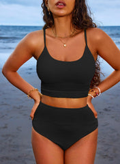 Ocevara Ocevara - Women 2 Piece Bikini Set High Waisted Color Block Swimsuit Beach Scrunch Ribbed - image 17