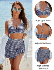 Ocevara Ocevara - Women's High Waisted Bikini Sets Tummy Control Swim Skirt Two Piece Swim Suit - image 25
