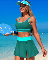 Ocevara Ocevara - High Waisted Bikini Sets Tummy Control Swim Skirt Two Piece Swim Suit Tummy Control - image 15
