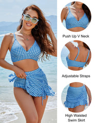 Ocevara Ocevara - Women's High Waisted Bikini Sets Tummy Control Swim Skirt Two Piece Swim Suit - image 29