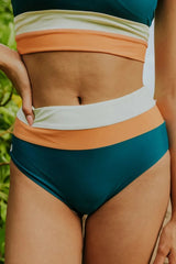 Ocevara High Waist Flat Rib Cobalt Cut Back Crop Bikini Set - image 15