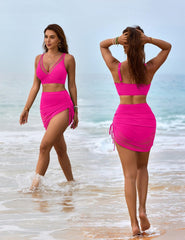 Ocevara Ocevara - Women's Swim Skirt High Waisted Bikini Sets Tummy Control Swimsuits Mesh Sarong - image 16