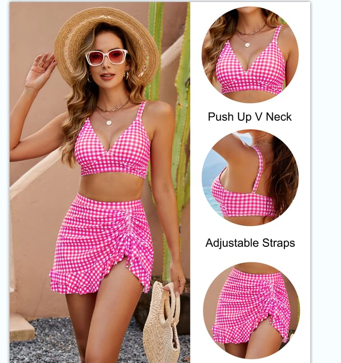 Ocevara Ocevara - Women's High Waisted Bikini Sets Tummy Control Swim Skirt Two Piece Swim Suit - image 34