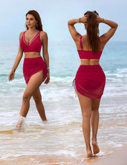 Ocevara Ocevara - Women's Swim Skirt High Waisted Bikini Sets Tummy Control Swimsuits Mesh Sarong - image 41