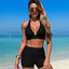 Women's Bikini Sets Trim 2 Piece High Waisted Swimsuit Halter V Neck Adjustable Drawstring Straps Bathing Suit with Boyshort