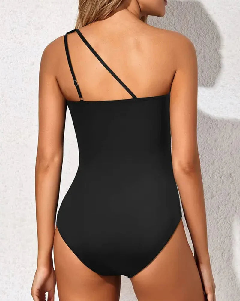 Ocevara Ocevara - One Shoulder One Piece Swimsuit for Women Tummy Control Bathing Suits - image 5