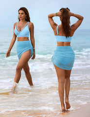 Ocevara Ocevara - Women's Swim Skirt High Waisted Bikini Sets Tummy Control Swimsuits Mesh Sarong - image 26
