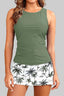 Womens Tankini Swimsuits with Skirt - Two Piece Tummy Control Bathing Suits High Neck Swimwear