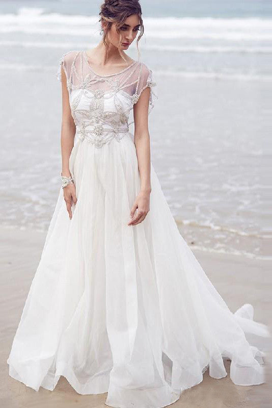 2017 Wedding Dress,Beading Wedding Dresses,Chiffon Wedding Dress,Long Wedding Dresses,Beach Wedding Dress,Coast Wedding Dresses,Sexy Wedding Dresses,Ivory Wedding Gown,Backless Wedding Dress