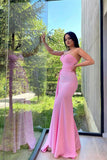 Elegant Mermaid Sweetheart Pink Prom Dresses Long Formal Evening Dress OK1965