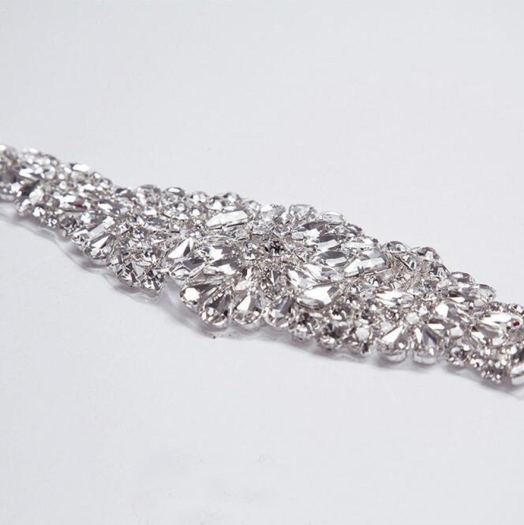 Rhinestone Bridal Belts Pearl Long Ribbon Wedding Sash BS2