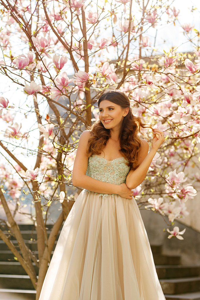 Princess A-line Spaghetti Straps Tulle Sweetheart Prom Dress With Lace Appliques OK415