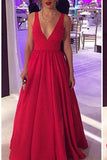 new Long Satin Red Prom Gowns,Sexy Backless Evening Party Dress OK123