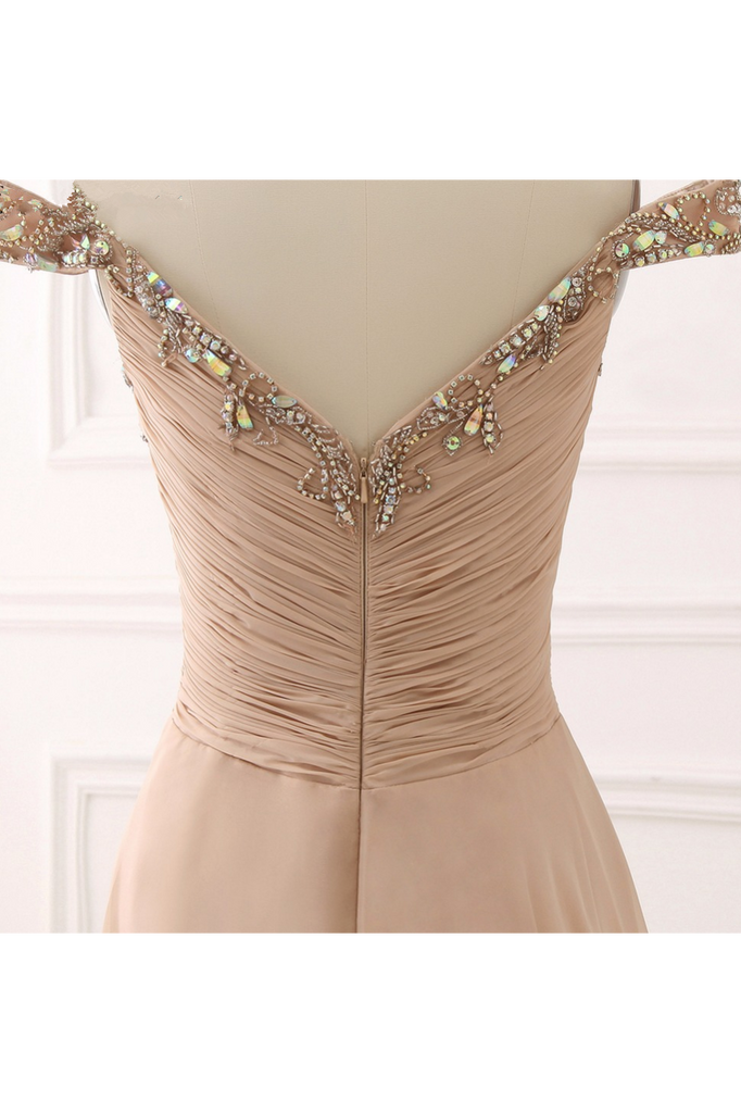 Chiffon Sweetheart Off Shoulder Beaded Pleated Long Prom Dress New OK626