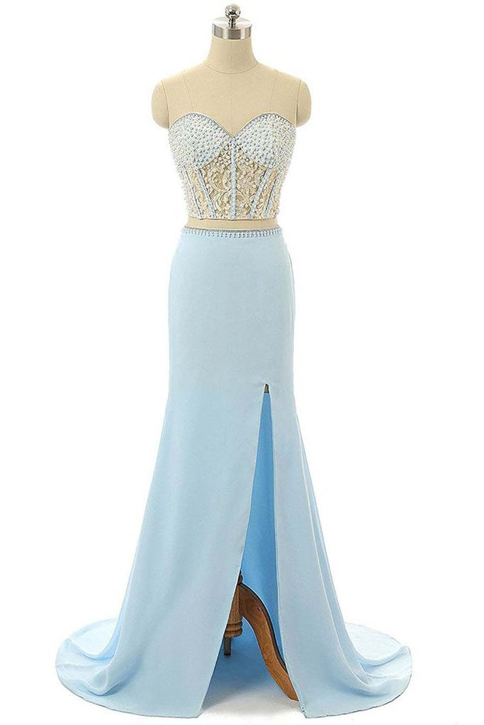 Long Prom Dress,Elegant Prom Dresses,Mermaid Prom Dress,Chiffon Prom Dresses,Sweetheart Prom Gown,Sky Blue Prom Dresses