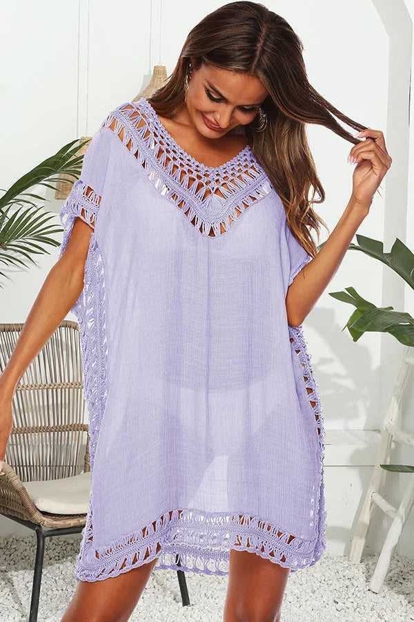Ocevara Fashion Hollow V Neck Swimsuits Cover Up - image 1