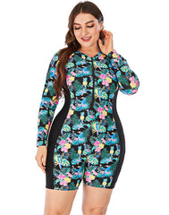 Ocevara Multicolor High Neckline Boxer Zipper One-Piece Swimsuit - image 4