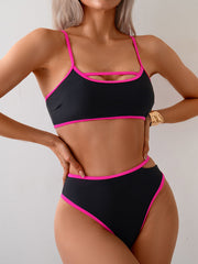 Ocevara Ocevara - Women's Bikini Sets High Waisted Color Block Swimwear Sexy Cut Out Bathing Suit - image 4