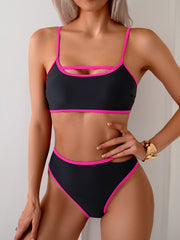 Ocevara Ocevara - Women's Bikini Sets High Waisted Color Block Swimwear Sexy Cut Out Bathing Suit - image 1