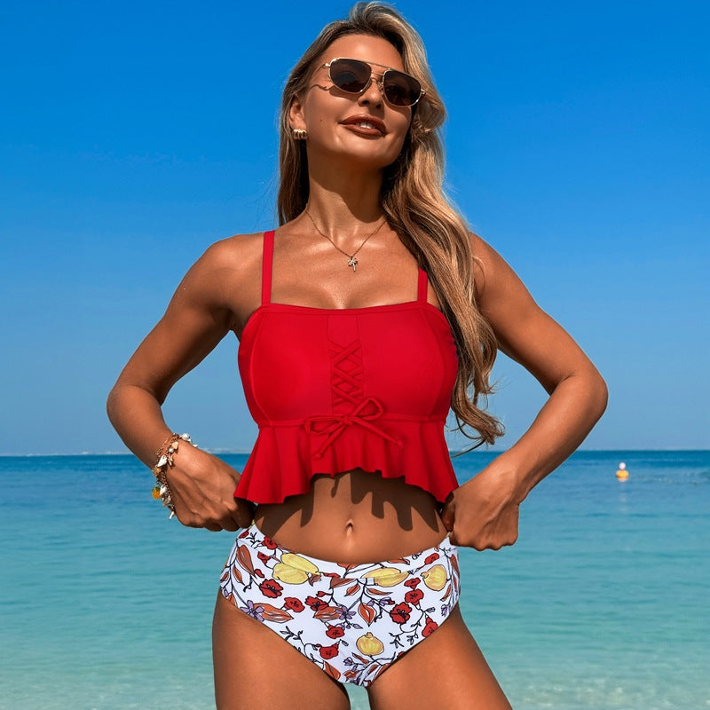 Ocevara Ocevara - Women's Two Pieces Bikini Set Ruffle Falbala Swimwear Bathing Suits - image 3