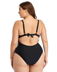 Ocevara Black Sweetheart Neckline Hollow One-Piece Swimsuit - image 3