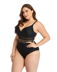 Ocevara Black Sweetheart Neckline Hollow One-Piece Swimsuit - image 4