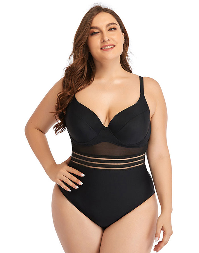 Ocevara Black Sweetheart Neckline Hollow One-Piece Swimsuit - image 7