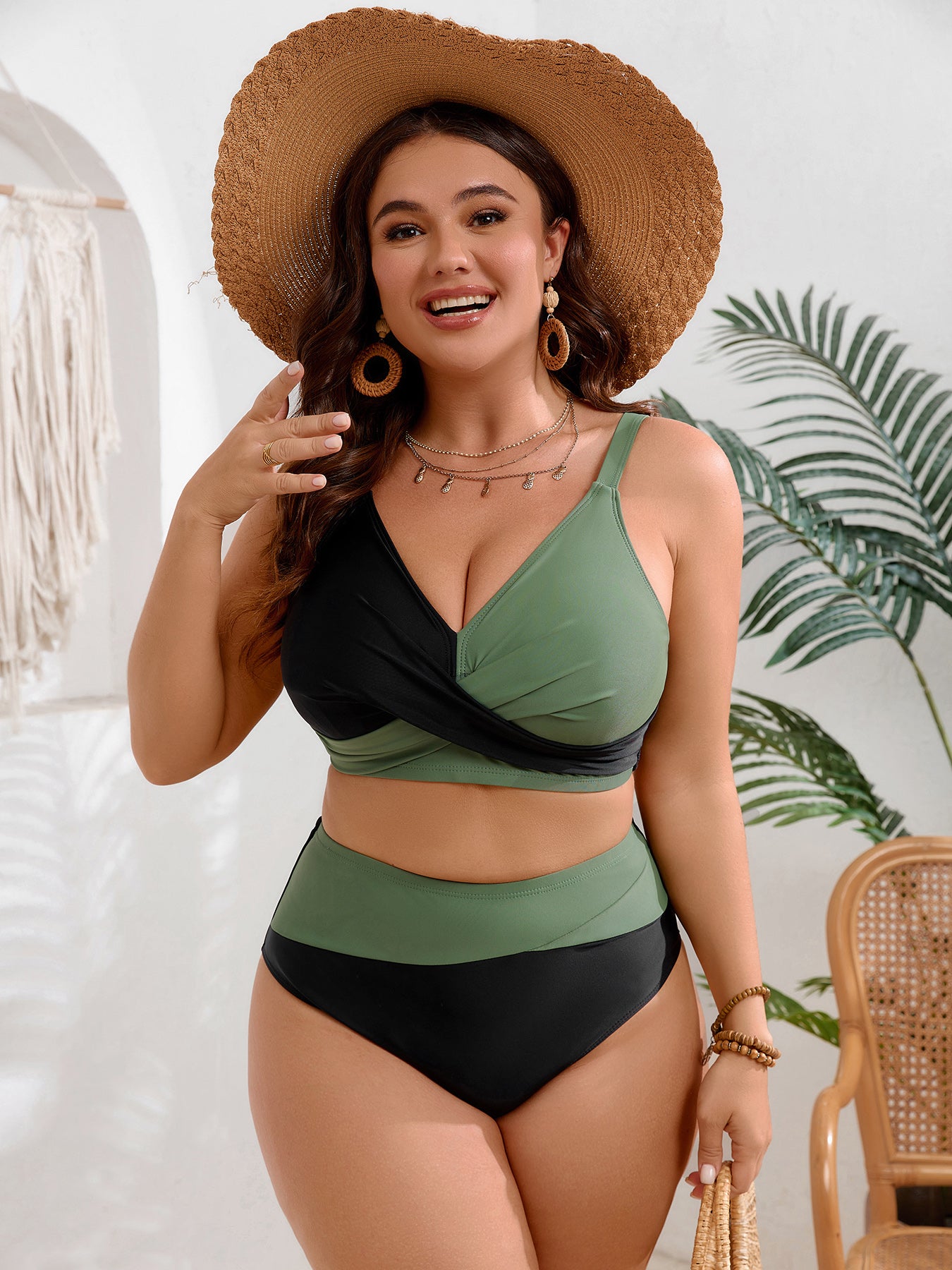 Wrap Colorblock Bikini Set