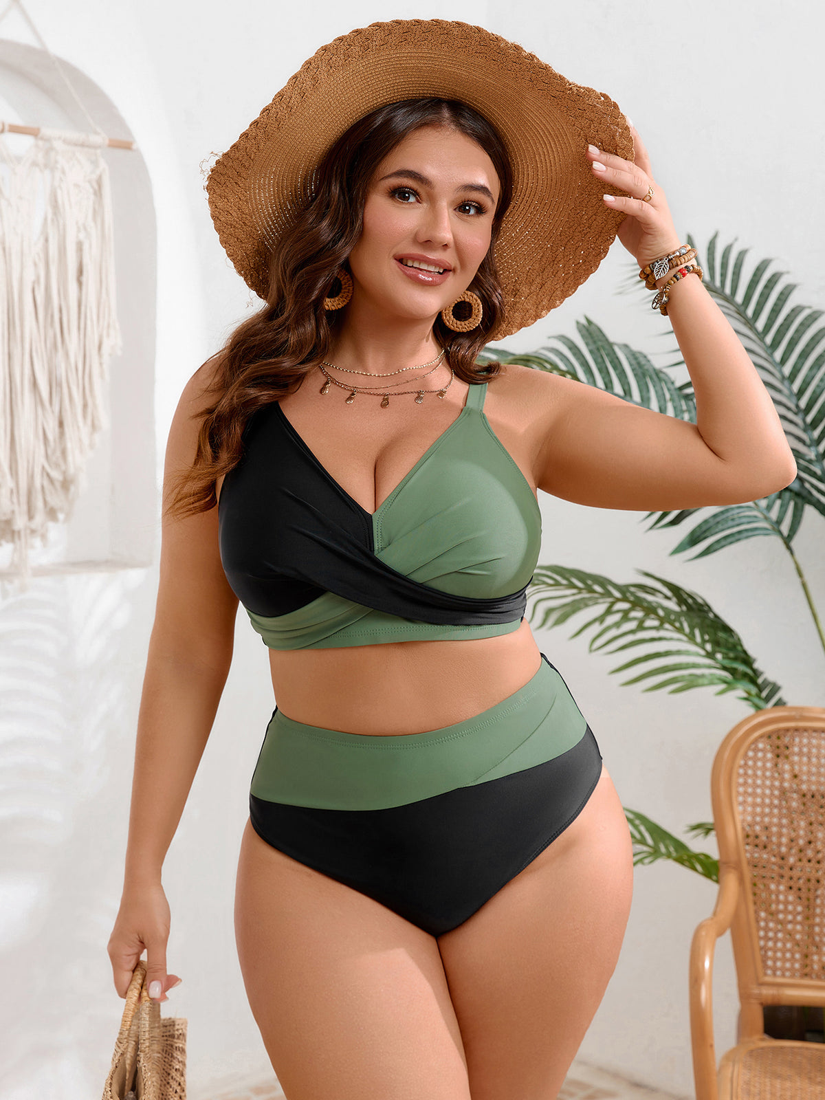 Wrap Colorblock Bikini Set