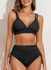 Ocevara Ocevara - Women's Bikini Sets Two Piece Swimsuit V Neck High Waisted Ruched Tummy Control - image 1