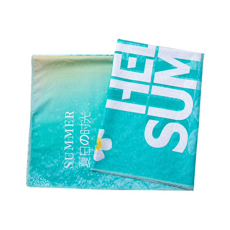 Double-sided velvet beach towel for seaside swimming, water-absorbent, non-sand, breathable, skin-friendly, quick-drying bath towel