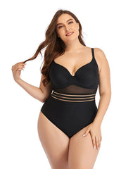 Ocevara Black Sweetheart Neckline Hollow One-Piece Swimsuit - image 1