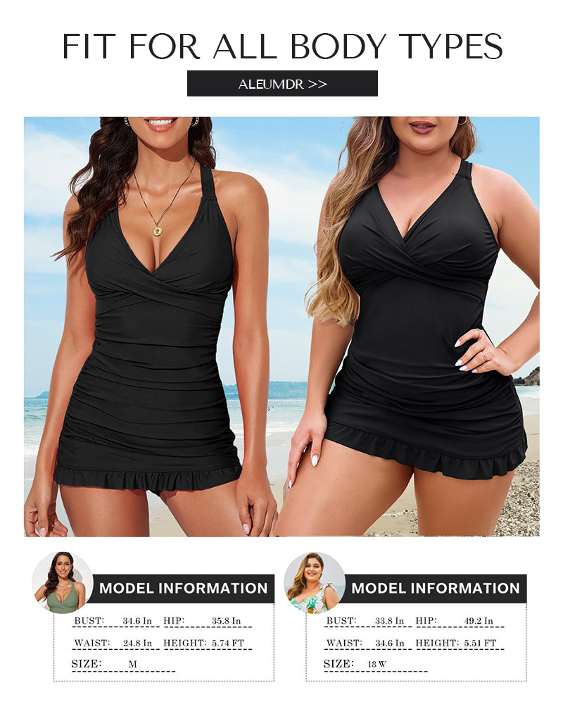 Ocevara Ocevara - Deep V Cross-Back Ruched One-Piece Swimsuit - image 12