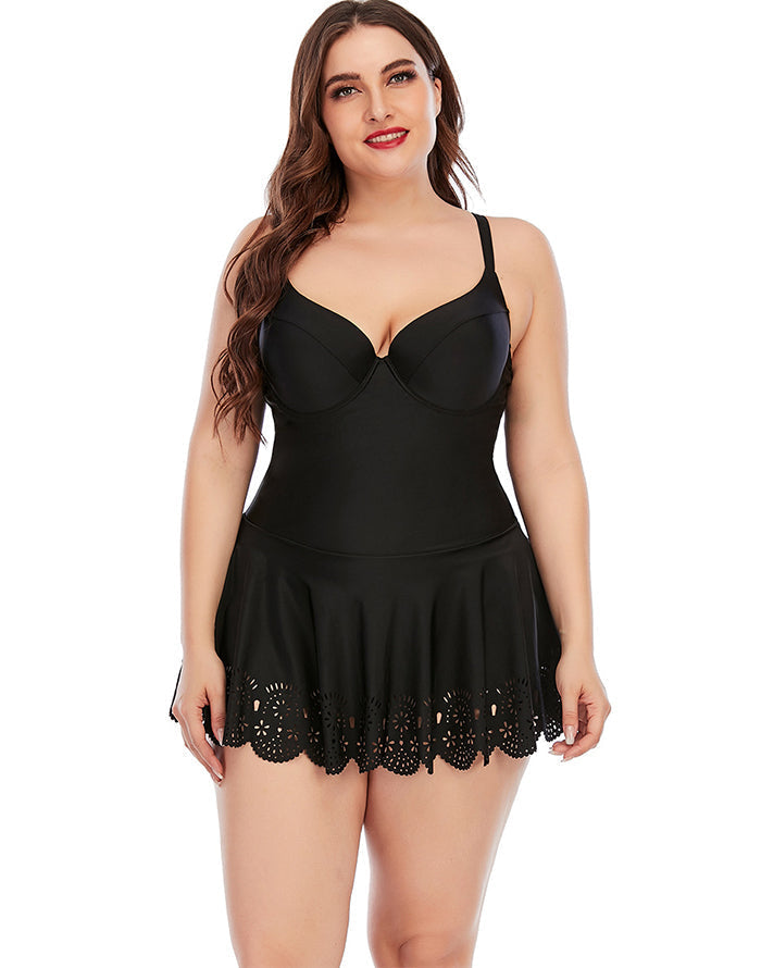 Ocevara Black Sweetheart Neck Underwired Cutout One-Piece Swimsuit - image 1