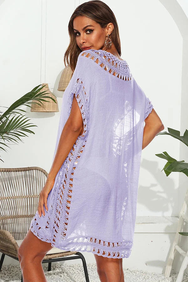 Ocevara Fashion Hollow V Neck Swimsuits Cover Up - image 2